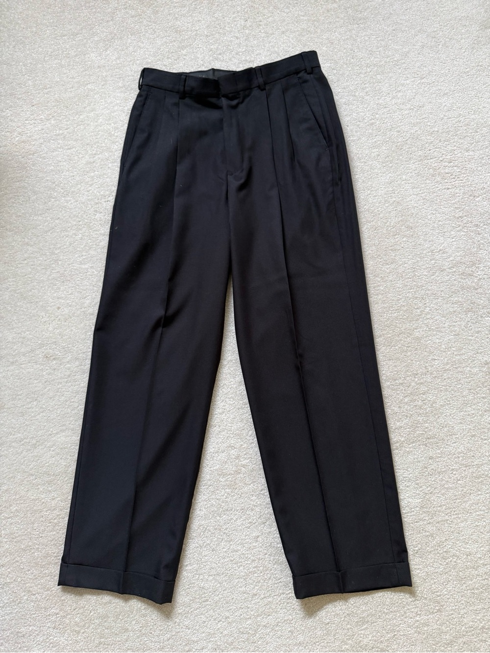 Perry Ellis Black Pleated Dress Trousers